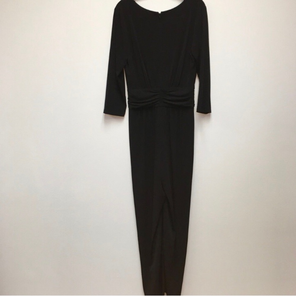 Eliza J Twist Front Wide Leg Stretch Jumpsuit 14 Black Formal Evening Party - Picture 14 of 14